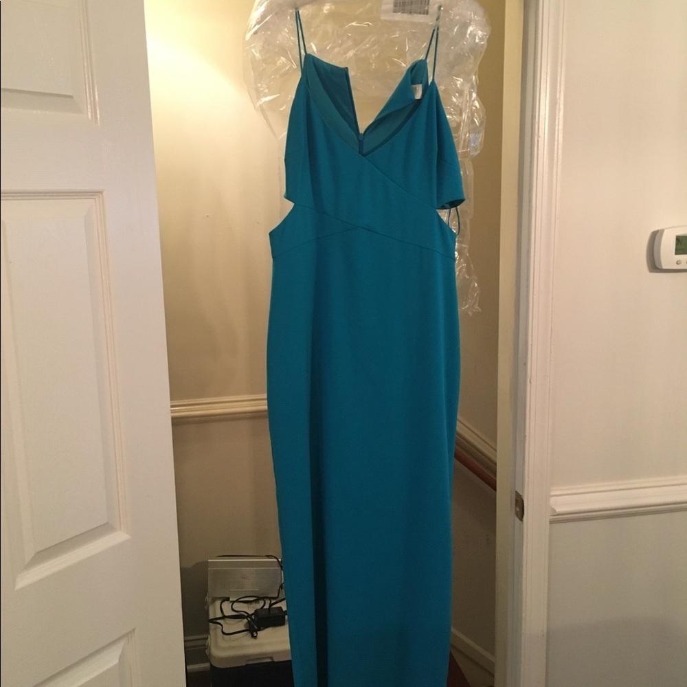 🇺🇸Badgley Mishka Teal Odessa Crossover Gown - Picture 5 of 7